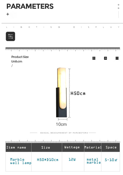 Verthara Premium Marble LED Wall Sconce