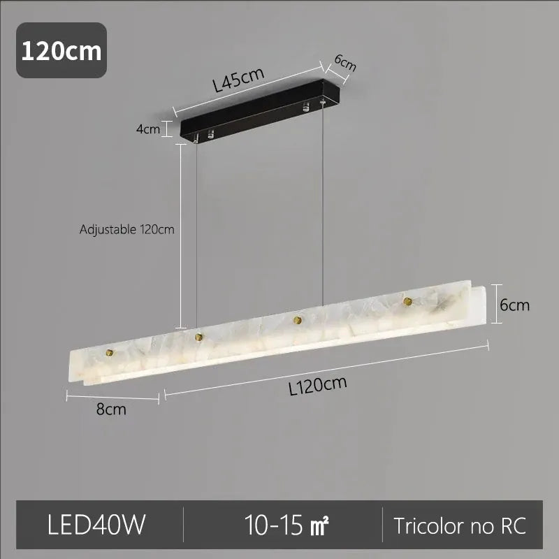 Verthara Premium Marble Linear Pendant Light Black L120cm