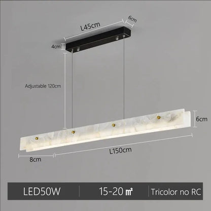 Verthara Premium Marble Linear Pendant Light Black L150cm