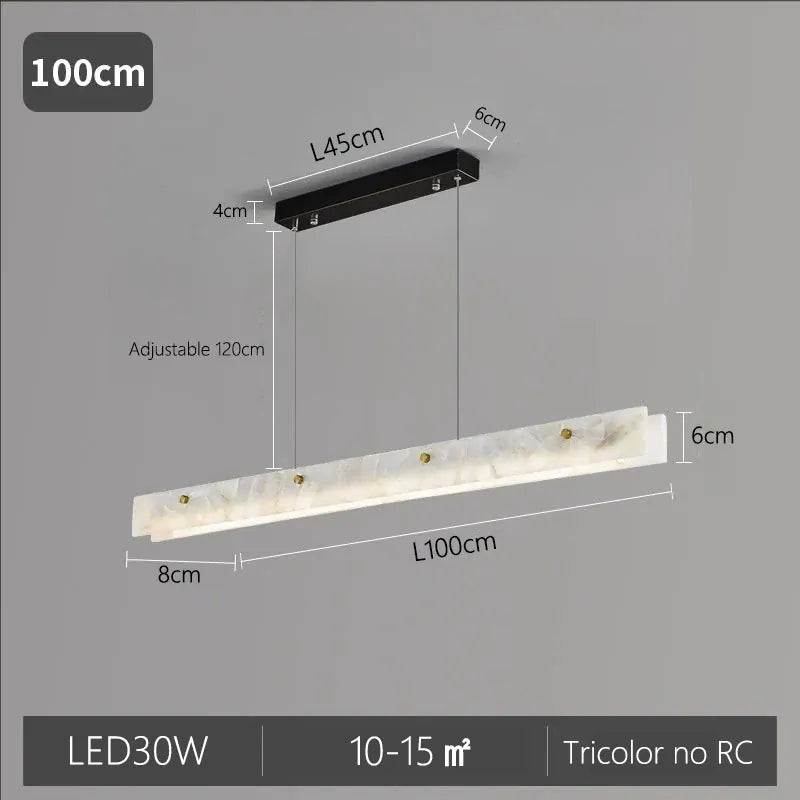 Verthara Premium Marble Linear Pendant Light Black L100cm