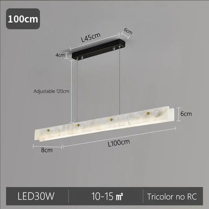 Verthara Premium Marble Linear Pendant Light Black L100cm