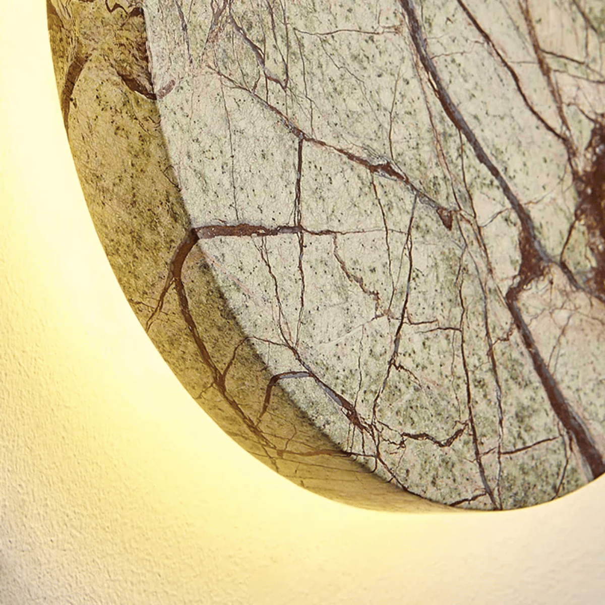 Verthara Premium Marble Outdoor Wall Light - Wall-Mounted - Weatherproof - Round Design - Natural Stone - Ideal for Garden and Balcony Default