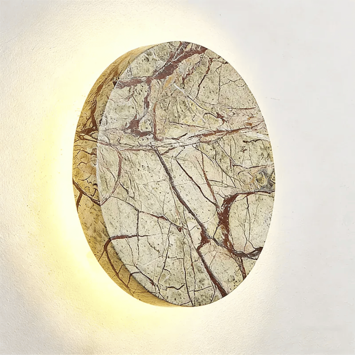 Verthara Premium Marble Outdoor Wall Light - Wall-Mounted - Weatherproof - Round Design - Natural Stone - Ideal for Garden and Balcony Default