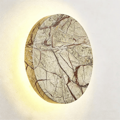 Verthara Premium Marble Outdoor Wall Light - Wall-Mounted - Weatherproof - Round Design - Natural Stone - Ideal for Garden and Balcony Default
