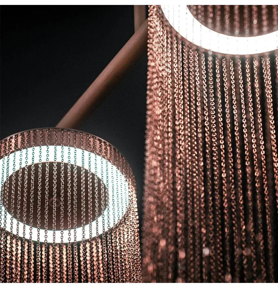Verthara Premium Metal Tassel Rose Gold Chandelier