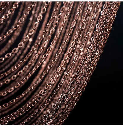 Verthara Premium Metal Tassel Rose Gold Chandelier