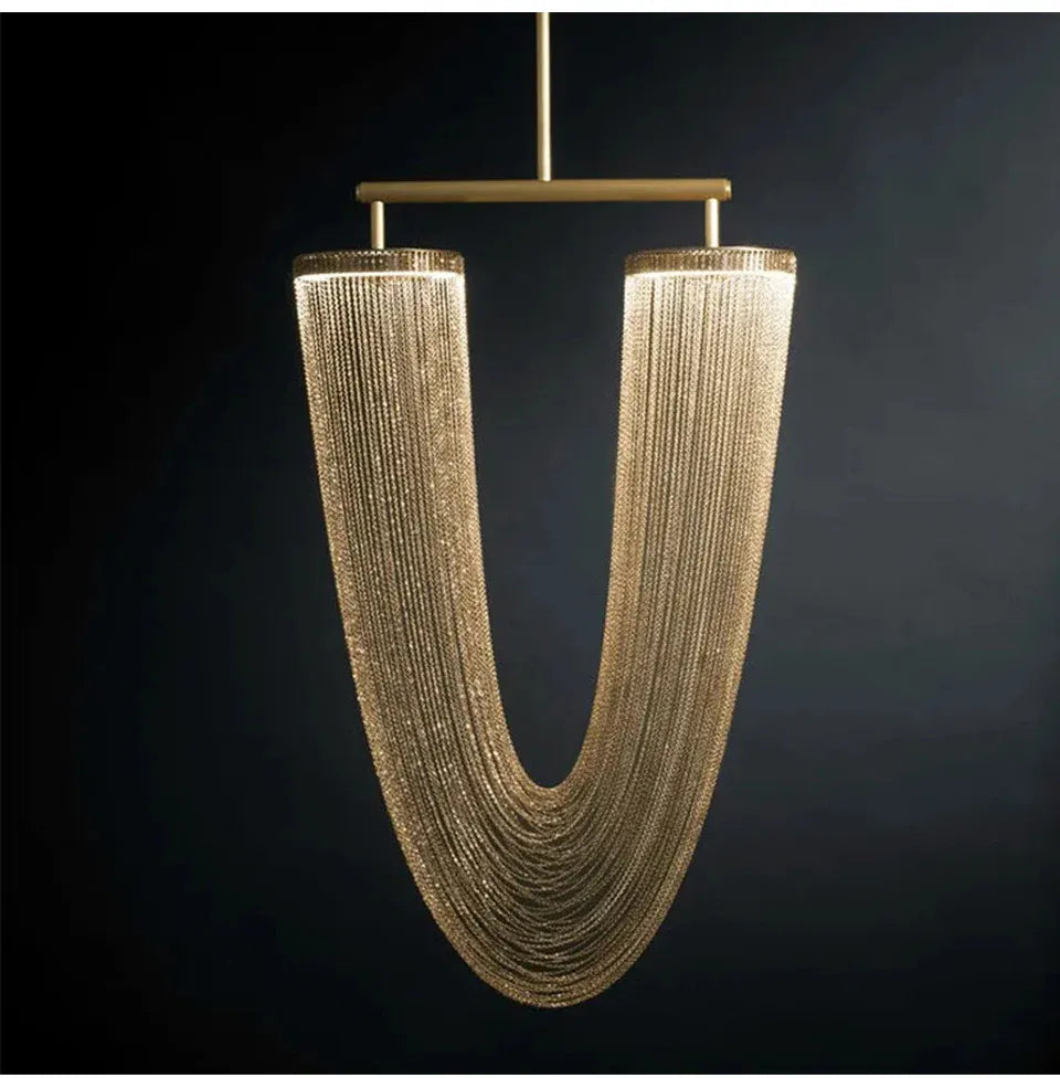 Verthara Premium Metal Tassel Rose Gold Chandelier