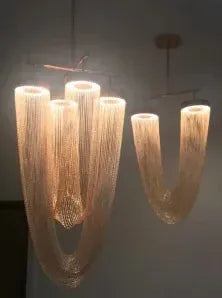 Verthara Premium Metal Tassel Rose Gold Chandelier Gold D43xH135cm / Cool  white