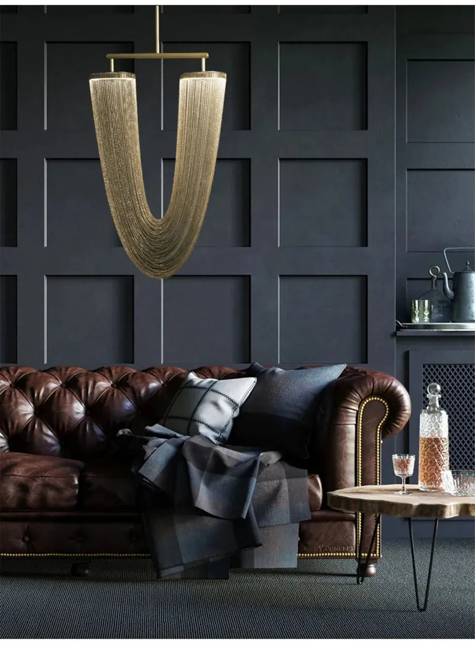 Verthara Premium Metal Tassel Rose Gold Chandelier