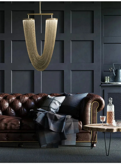 Verthara Premium Metal Tassel Rose Gold Chandelier