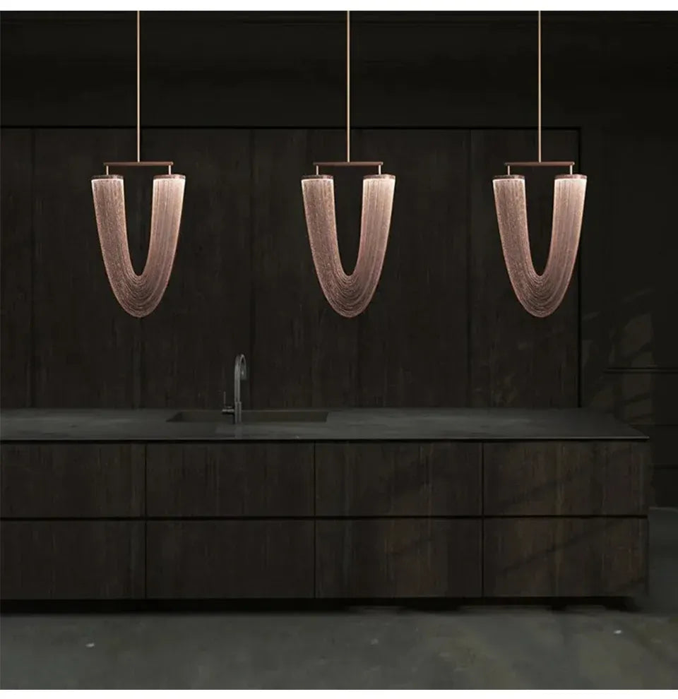 Verthara Premium Metal Tassel Rose Gold Chandelier