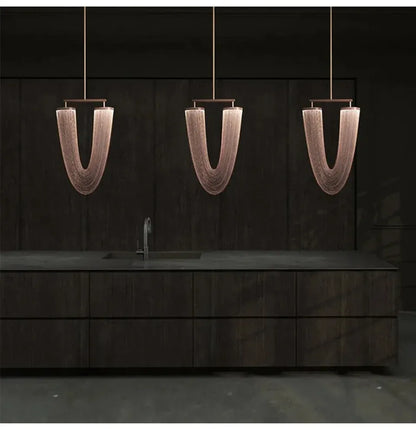 Verthara Premium Metal Tassel Rose Gold Chandelier