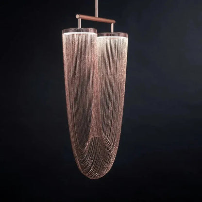 Verthara Premium Metal Tassel Rose Gold Chandelier Rose gold D45xH105cm / Cool  white
