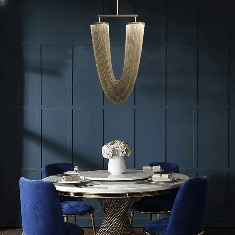 Verthara Premium Metal Tassel Rose Gold Chandelier