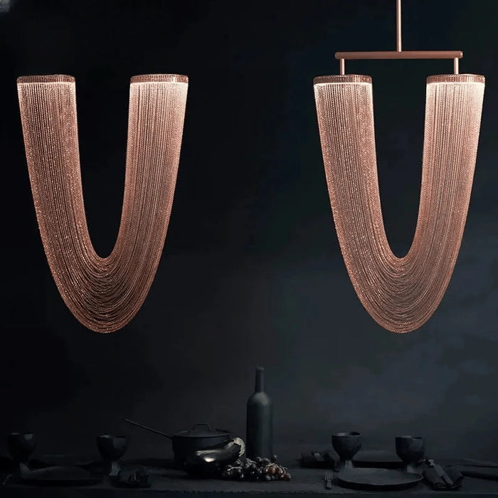 Verthara Premium Metal Tassel Rose Gold Chandelier