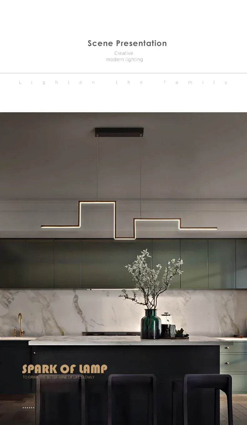 Verthara Premium Minimalist Black Geometric Pendant Light