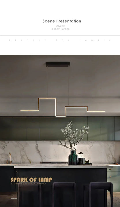 Verthara Premium Minimalist Black Geometric Pendant Light