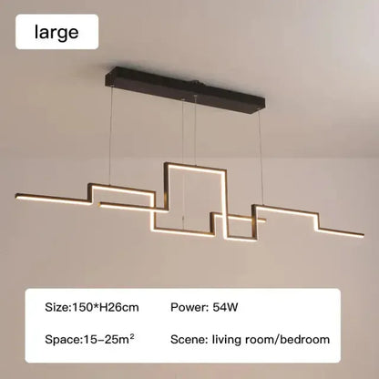Verthara Premium Minimalist Black Geometric Pendant Light A-150cmxH26