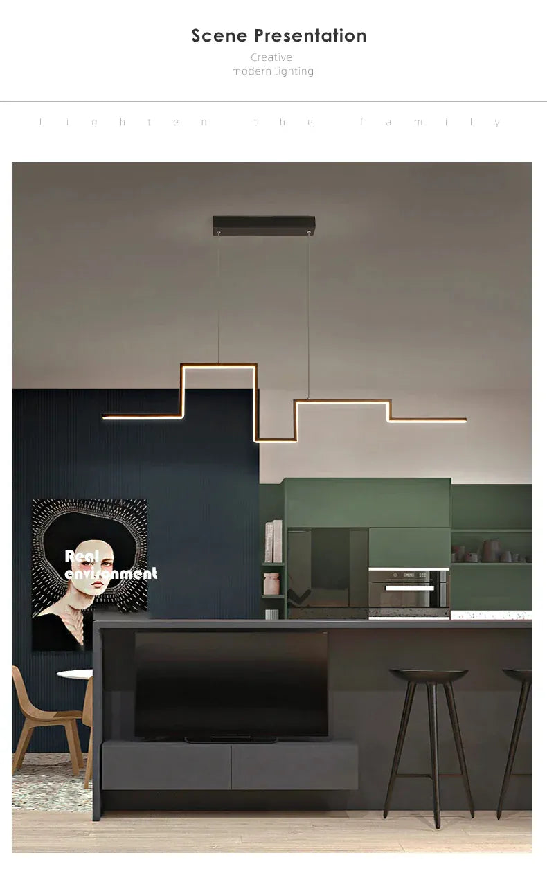 Verthara Premium Minimalist Black Geometric Pendant Light