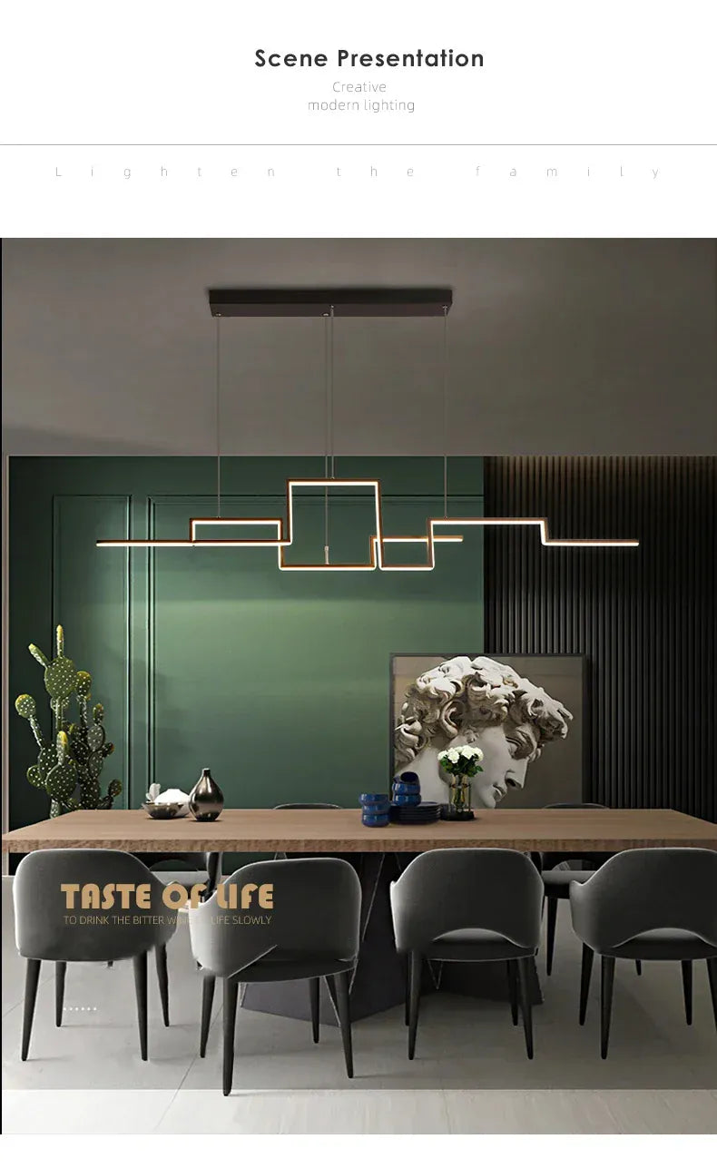 Verthara Premium Minimalist Black Geometric Pendant Light