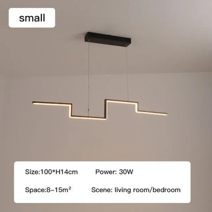 Verthara Premium Minimalist Black Geometric Pendant Light B-100cmxH14