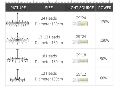 Verthara Premium Minimalist G9 Chandelier