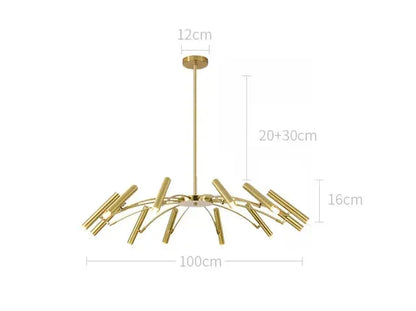 Verthara Premium Minimalist G9 Chandelier gold 12 heads D100cm