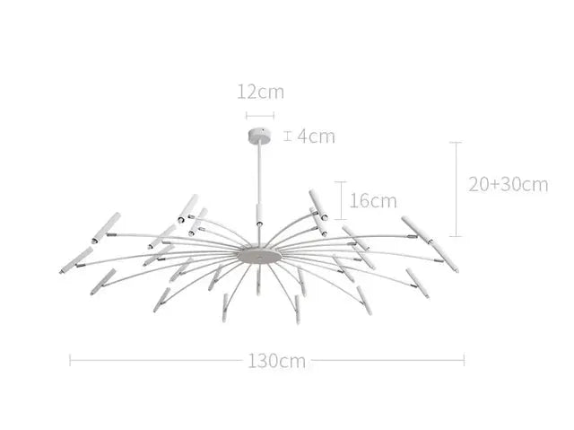 Verthara Premium Minimalist G9 Chandelier white12X12Heads130cm