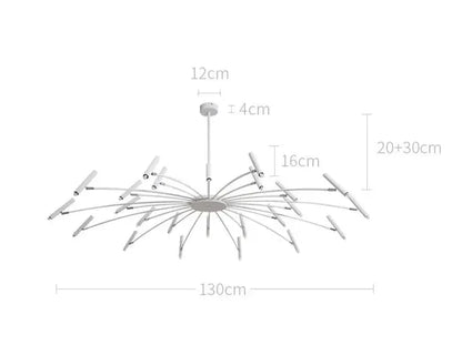 Verthara Premium Minimalist G9 Chandelier white12X12Heads130cm