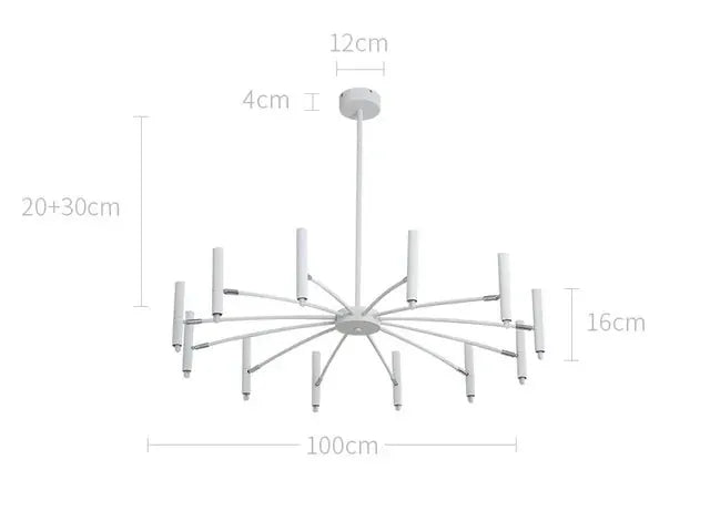 Verthara Premium Minimalist G9 Chandelier white12 heads D100cm