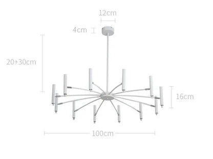 Verthara Premium Minimalist G9 Chandelier white12 heads D100cm