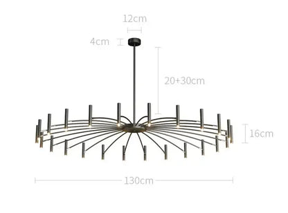 Verthara Premium Minimalist G9 Chandelier Black24 heads D130cm