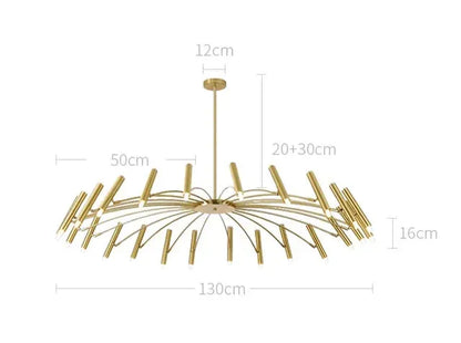 Verthara Premium Minimalist G9 Chandelier gold 24 heads D130cm