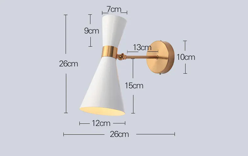 Verthara Premium Minimalist Gold & Black Bedside Wall Light