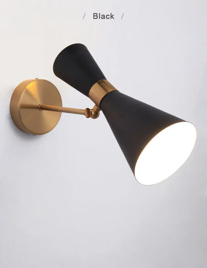 Verthara Premium Minimalist Gold & Black Bedside Wall Light
