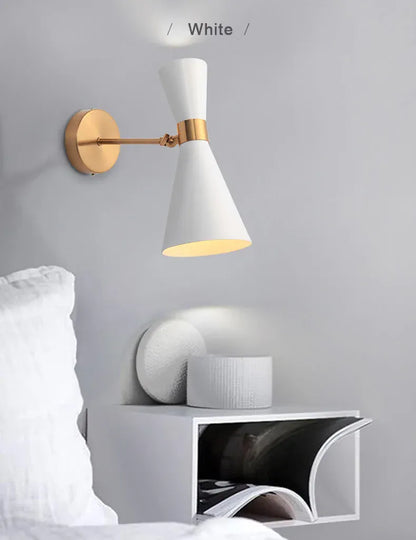 Verthara Premium Minimalist Gold & Black Bedside Wall Light