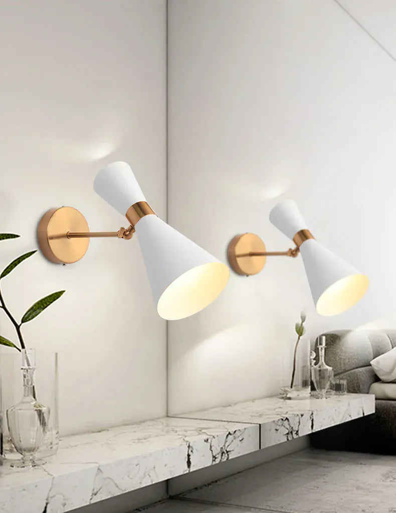 Verthara Premium Minimalist Gold & Black Bedside Wall Light