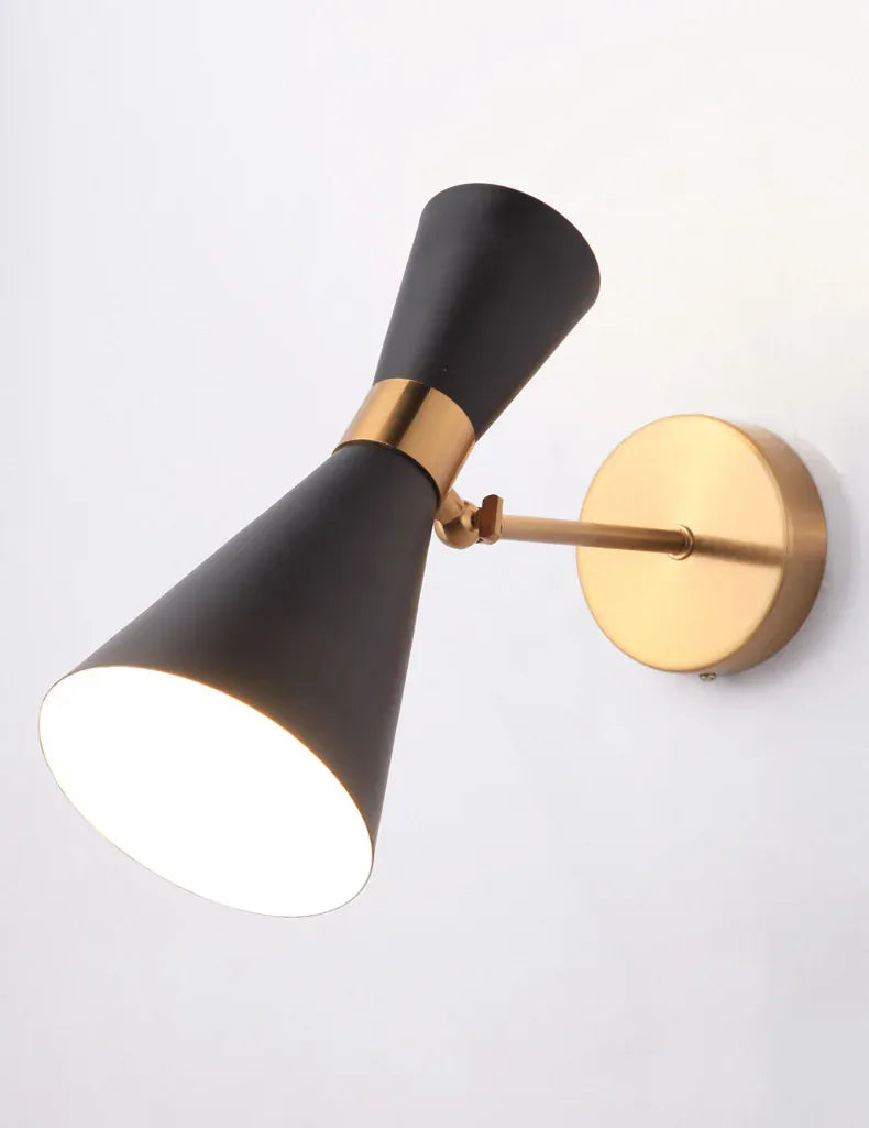 Verthara Premium Minimalist Gold & Black Bedside Wall Light