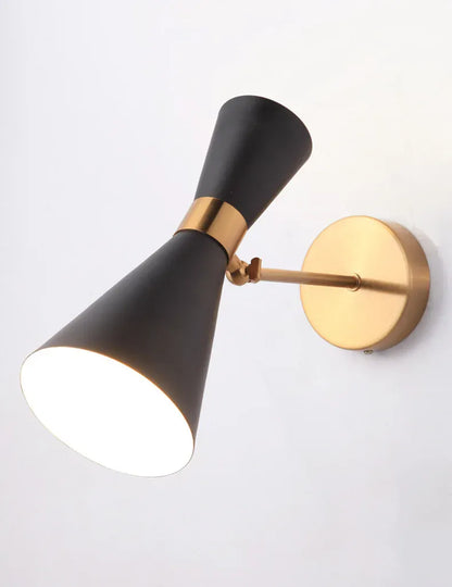 Verthara Premium Minimalist Gold & Black Bedside Wall Light