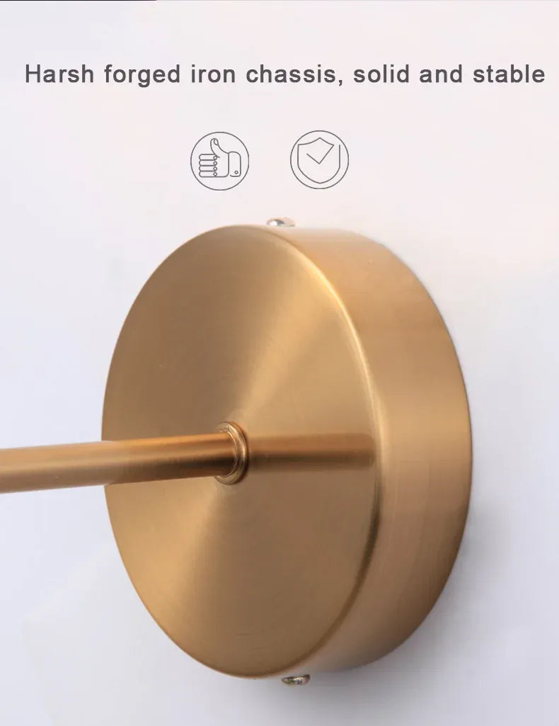 Verthara Premium Minimalist Gold & Black Bedside Wall Light