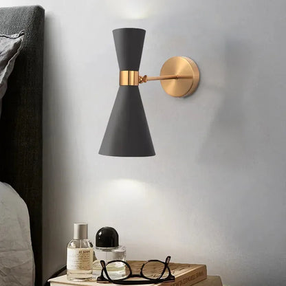 Verthara Premium Minimalist Gold & Black Bedside Wall Light
