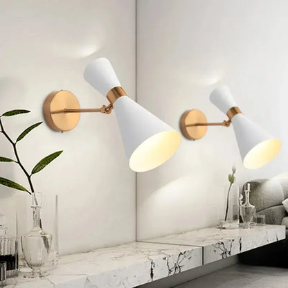 Verthara Premium Minimalist Gold & Black Bedside Wall Light