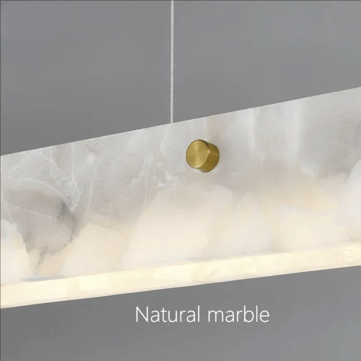 Verthara Premium Minimalist LED Linear Pendant Light with Natural Marble – Perfect Kitchen Island and Dining Room Lighting