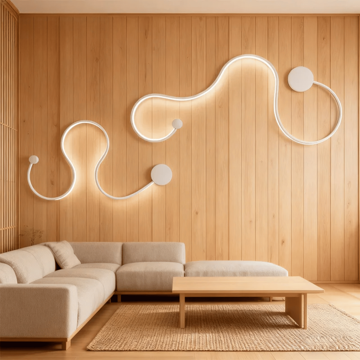 Verthara Premium Minimalist LED Wall Light – Wall-Mounted – Warm White – Modern Design - Black/White - Indoor Use - Background Lighting 3 Colors No Remote / B 65cm black