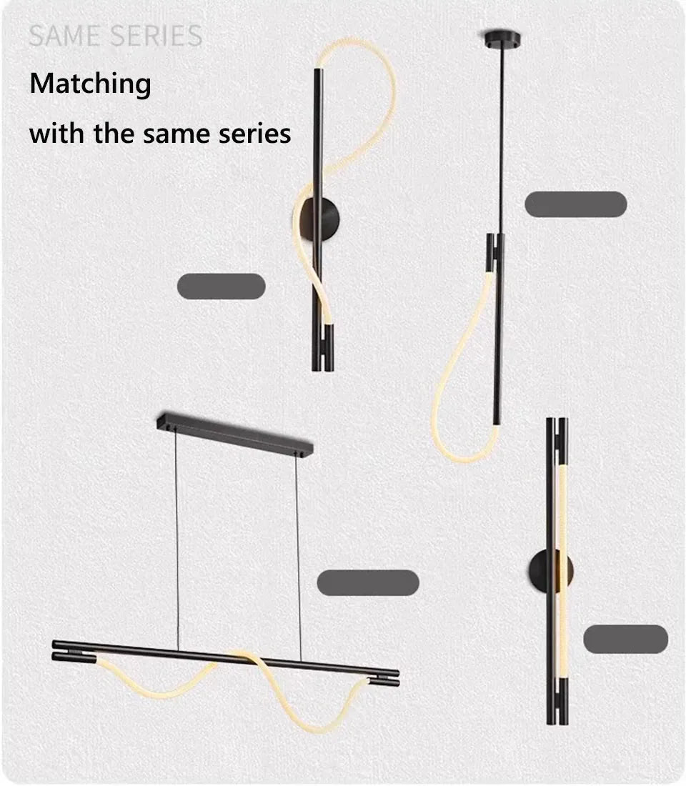 Verthara Premium Minimalist Linear Silicone Pendant Light