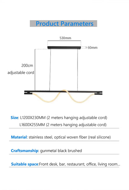 Verthara Premium Minimalist Linear Silicone Pendant Light