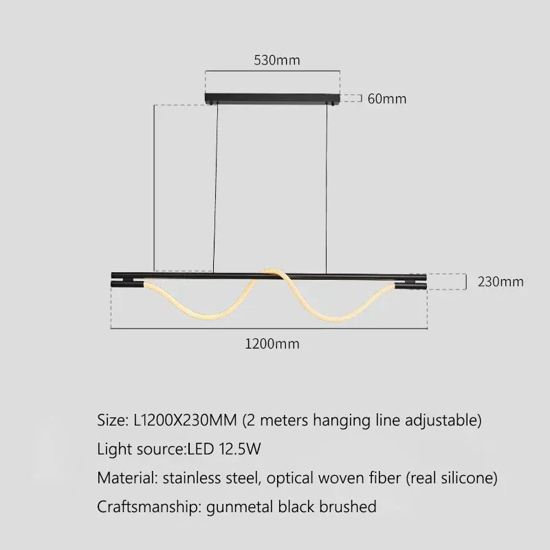 Verthara Premium Minimalist Linear Silicone Pendant Light