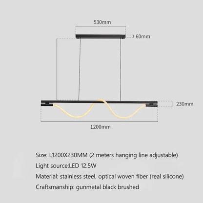 Verthara Premium Minimalist Linear Silicone Pendant Light
