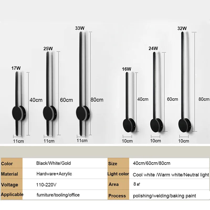 Verthara Premium Minimalist Linear Wall Sconce