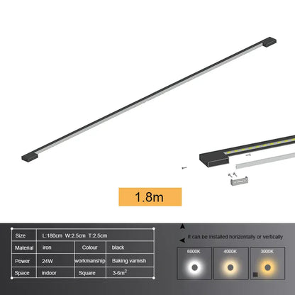 Verthara Premium Minimalist Long LED Wall Light H180cm 24W